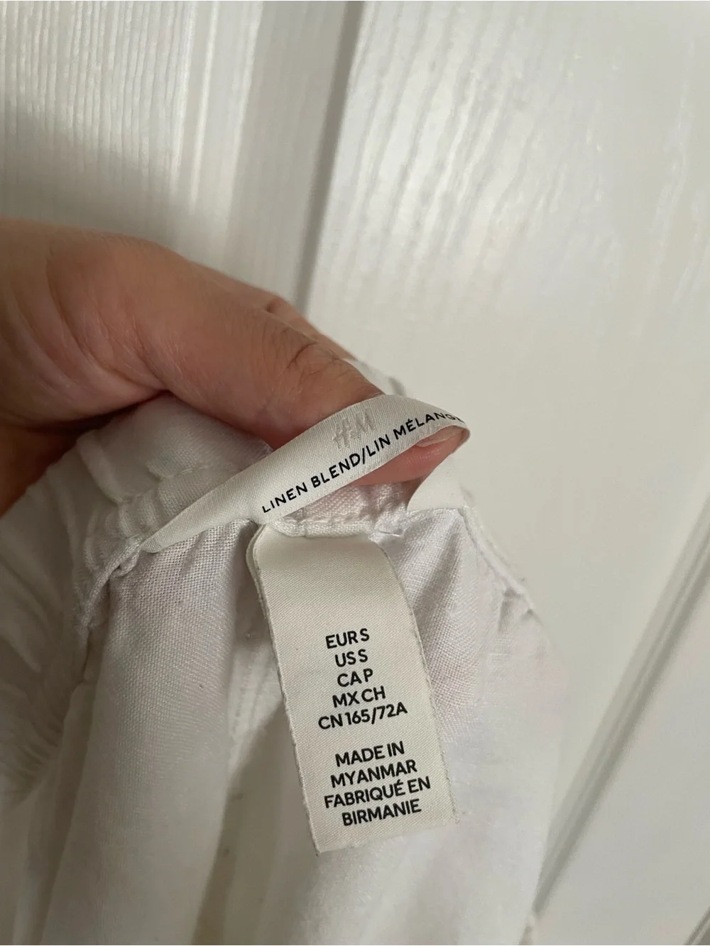 H&M Women’s size Small Lightweight Linen White Drawstring Pants